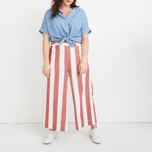 Madewell Huston Pull-On Crop Pants in Bold Stripe